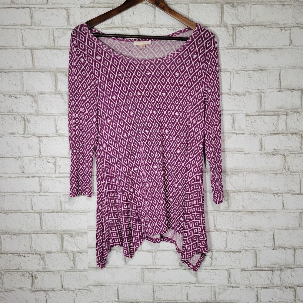 Skies Are Blue purple printed top‎